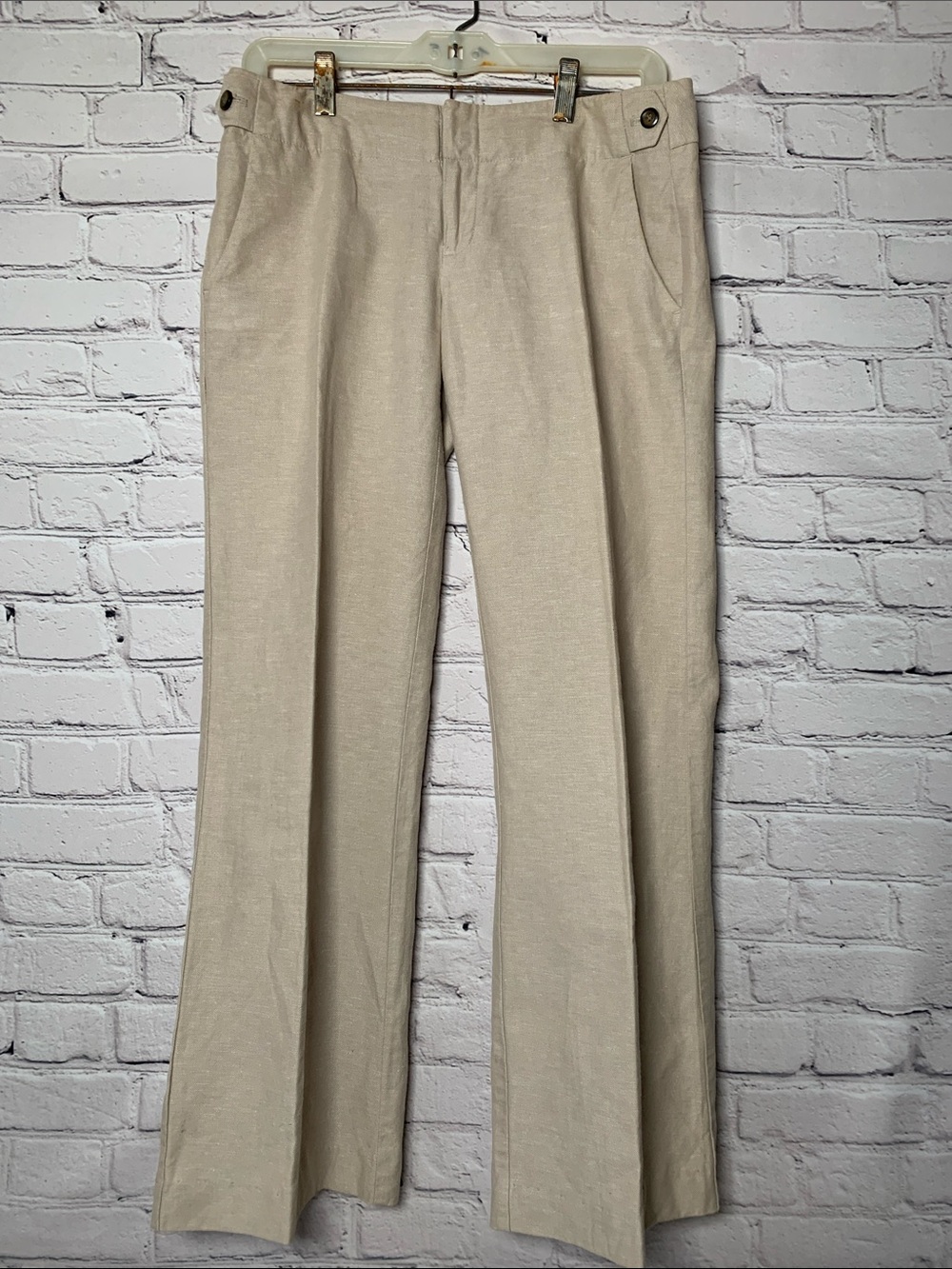 GAP Women's Cream Straight-Leg Trousers